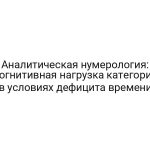 Аналитическая нумерология: когнитивная нагрузка категория в условиях дефицита времени